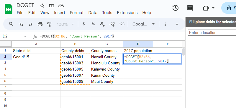 Getting the population of multiple places with a single call